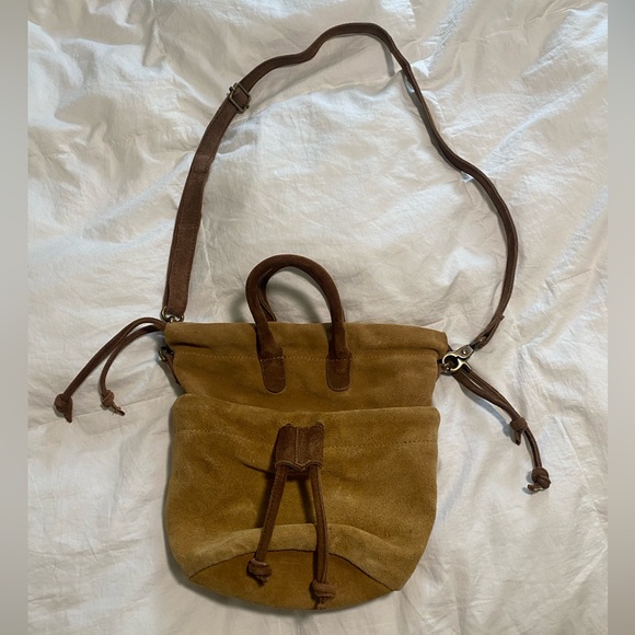 Free People Handbags - Free People Tan Suede Crossbody Bag